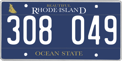 RI license plate 308049