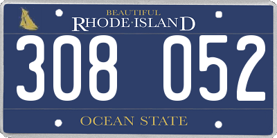 RI license plate 308052
