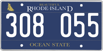 RI license plate 308055