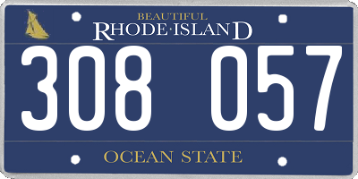 RI license plate 308057