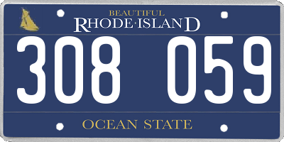 RI license plate 308059