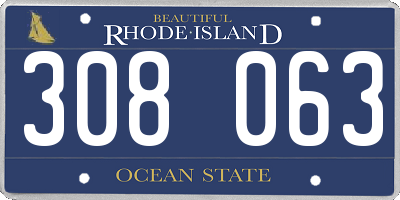 RI license plate 308063