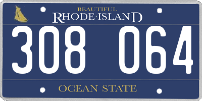 RI license plate 308064
