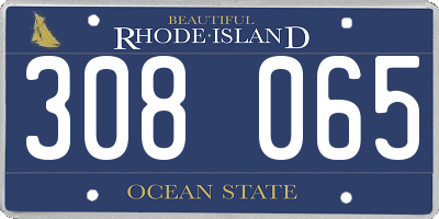 RI license plate 308065