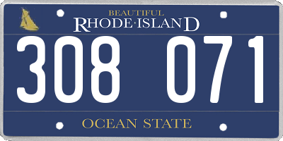 RI license plate 308071