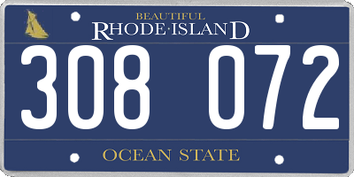 RI license plate 308072