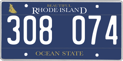 RI license plate 308074