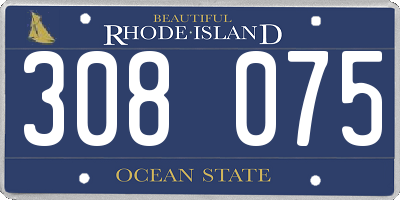 RI license plate 308075