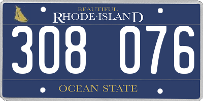 RI license plate 308076