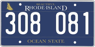 RI license plate 308081