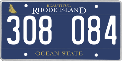RI license plate 308084