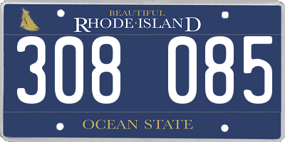 RI license plate 308085