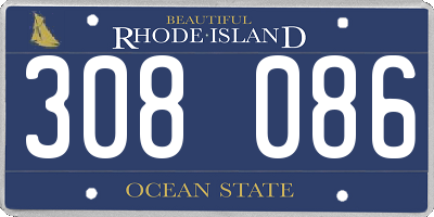 RI license plate 308086