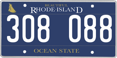 RI license plate 308088