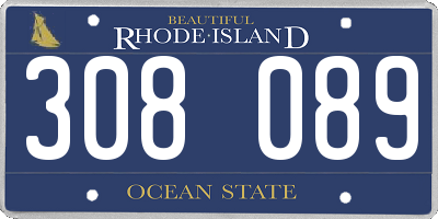 RI license plate 308089