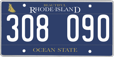 RI license plate 308090