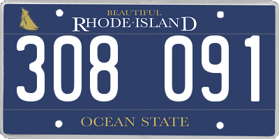 RI license plate 308091