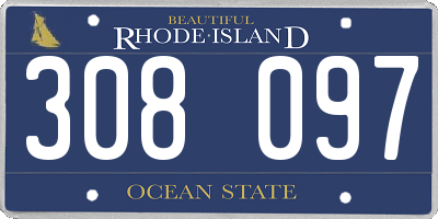 RI license plate 308097