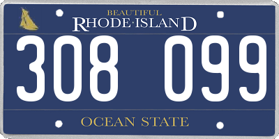 RI license plate 308099