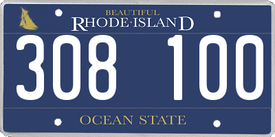 RI license plate 308100