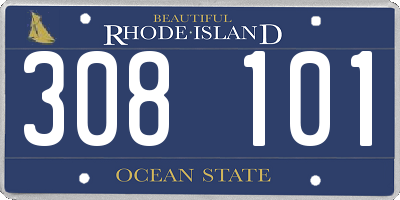 RI license plate 308101