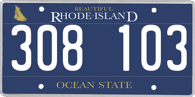 RI license plate 308103