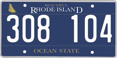 RI license plate 308104