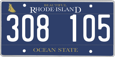 RI license plate 308105