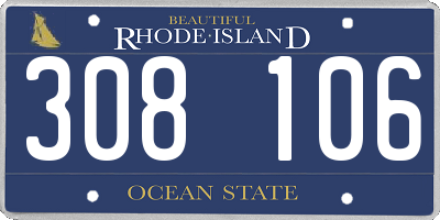 RI license plate 308106