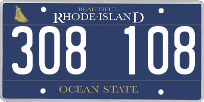 RI license plate 308108