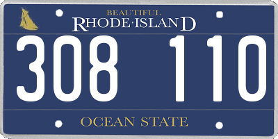 RI license plate 308110