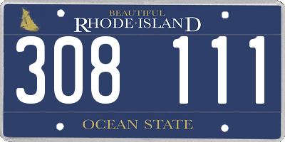 RI license plate 308111