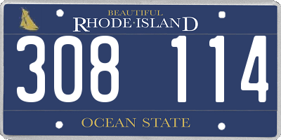 RI license plate 308114