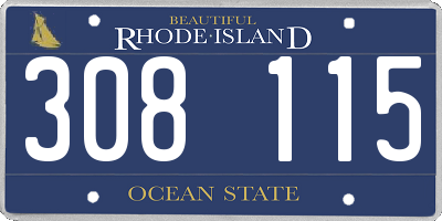 RI license plate 308115