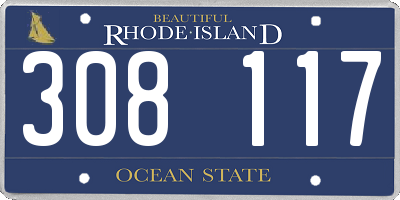 RI license plate 308117