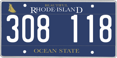 RI license plate 308118