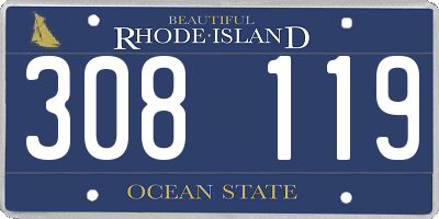 RI license plate 308119