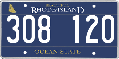 RI license plate 308120