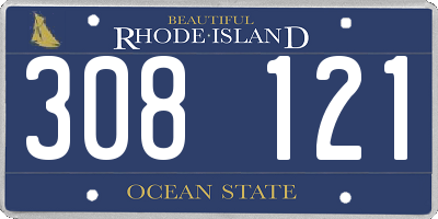 RI license plate 308121