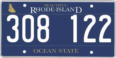 RI license plate 308122