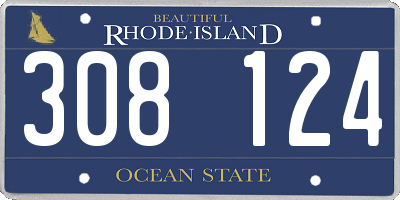 RI license plate 308124