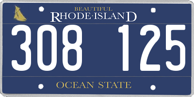 RI license plate 308125