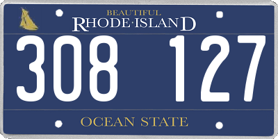 RI license plate 308127