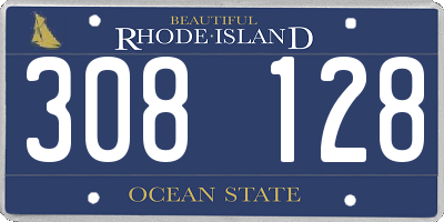 RI license plate 308128