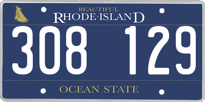 RI license plate 308129