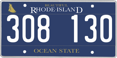 RI license plate 308130