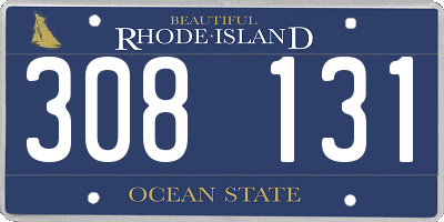 RI license plate 308131