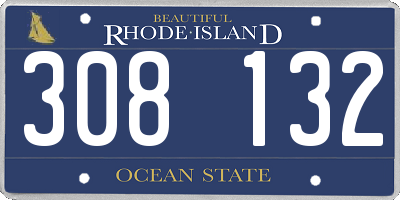 RI license plate 308132