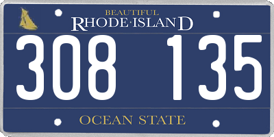 RI license plate 308135