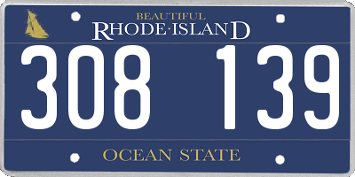 RI license plate 308139
